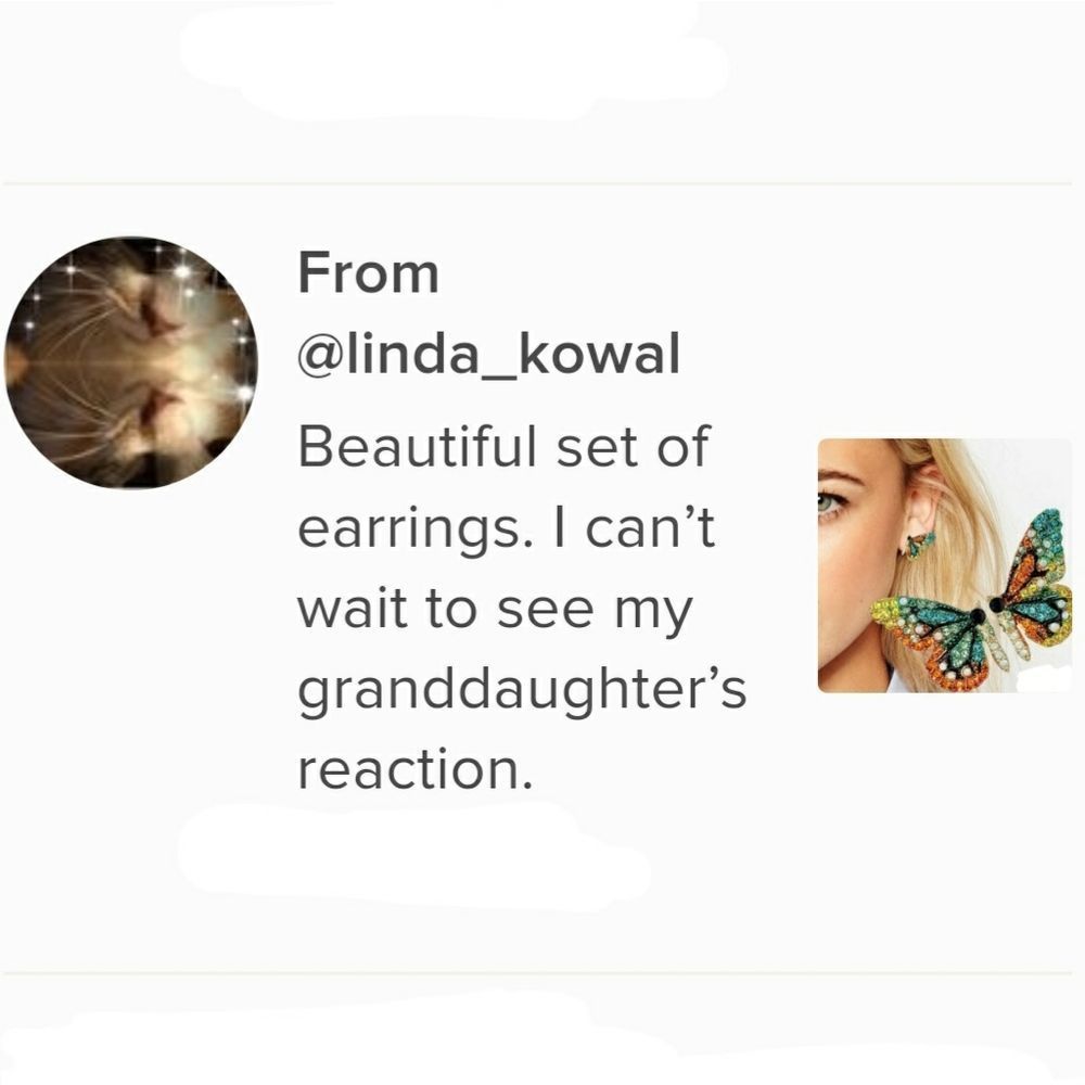 SEE MY OTHER BUTTERFLY WING EARRINGS Butterfly Wings Rhinestone Stud Earrings - Picture 4 of 9